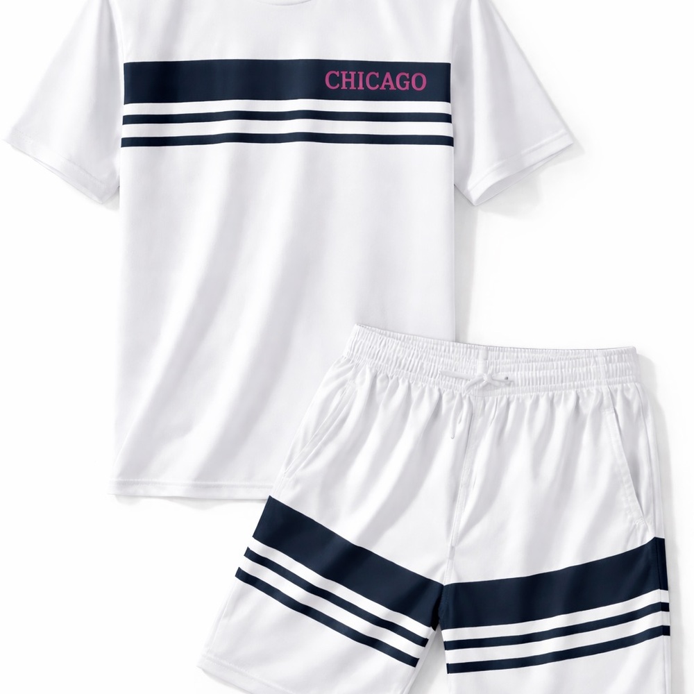 White and Black Striped Chicago Set